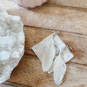 Boho feather earrings